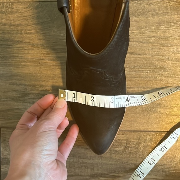 Frye Reina Black Suede Heeled Ankle Boots - Picture 12 of 12